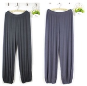 绵绸灯笼裤 棉绸长裤 男士 宽松人造棉睡裤 中老年加肥加大运动裤 夏季