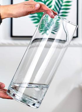 LargSJG-直筒e size vase glass set piece bamboo rose lily vas