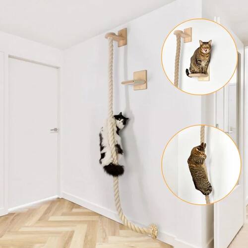 Cat Climbing Shelf and Rope Tree Wall Mounted Scratching Pos