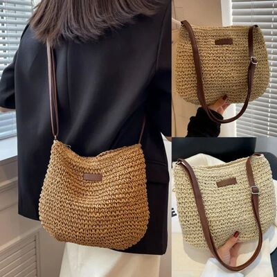 Ladies Fashion Summer Straw Crossbody Bag Women Beach Holida