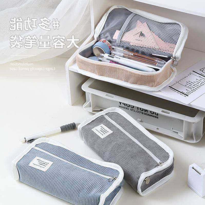 Large Capacity Pencil Case Kawaii Canvas Pencilcase School