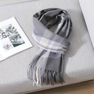 Scarf for Warm Winter Pashmina Color Cashmere Plaid 2023 Men