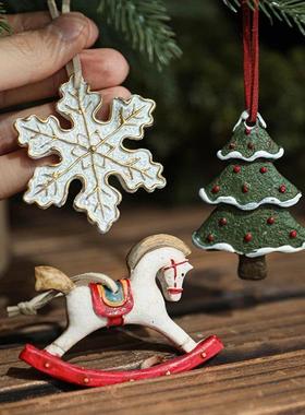 Christmas Tree Pendants Ornaments Resin Santa Claus Snow