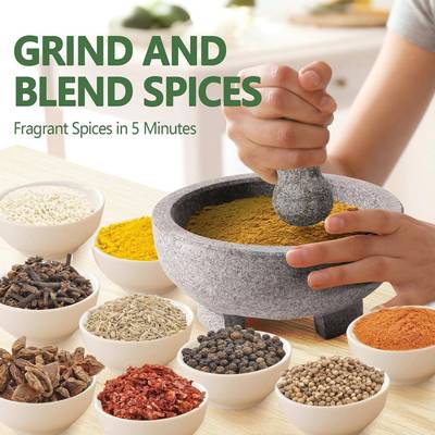 Large Mortar and Pestle Set Granite Guacamole Bowl