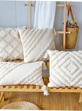 Premium Tufted Sofa CushVQZion Cover with Tassel Bohemian Ha