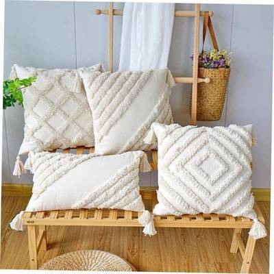 Premium Tufted Sofa CushVQZion Cover with Tassel Bohemian Ha