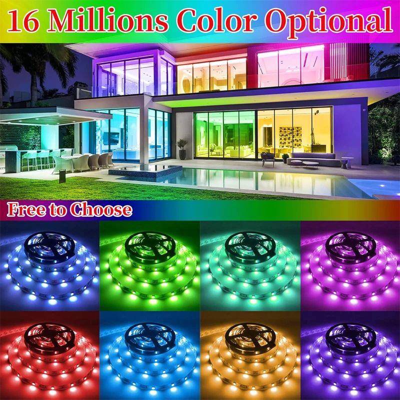 100ft(2 Rolls Of 50ft)LED Lights，RGB Color Changing Music S