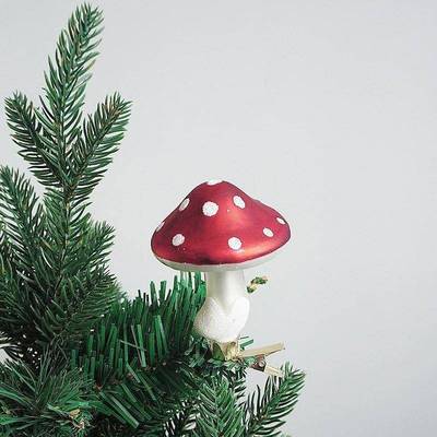 1Set Glass Mushroom Clip Christmas Tree Ornaments Decoration