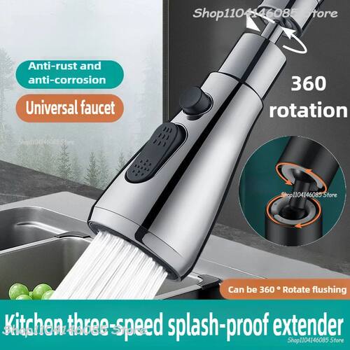 1pc Faucet Extender Metal Alloy,Three Modes,Head Water Saver