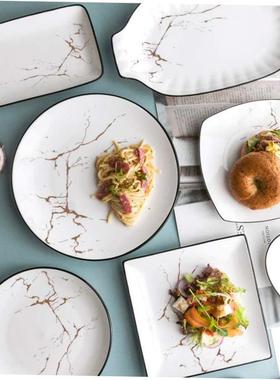 pure white round plates Dinner plate home cerami