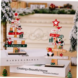 Christmas table decorations English letters wooden ornaments