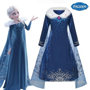 女童冰雪奇缘艾莎公主裙Frozen电影同款 新款 爱莎女王扮演服装 生日