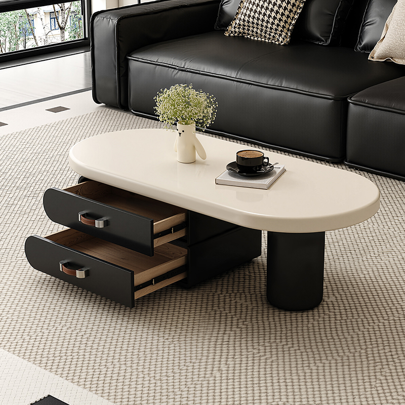 法式白色客厅轻奢奶油中古风茶几