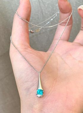 链法式复古腰高级磨砂巴百搭小蛮帕拉伊锁骨项链简约轻奢水滴时尚