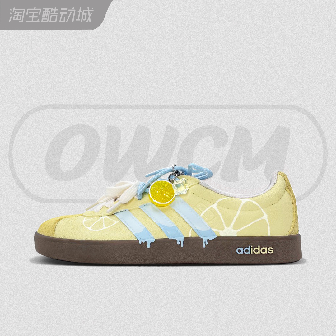 Adidas neo VL 柠檬冰茶潮流时尚低帮百搭休闲板鞋男女鞋定制鞋