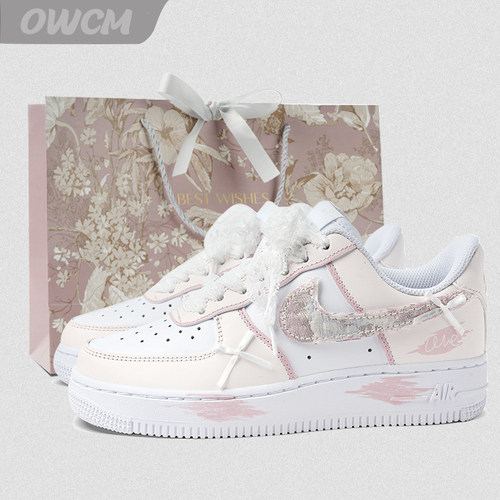 Nike Air Force 1 AF1空军一号七巧情人节礼物休闲板鞋女子定制鞋