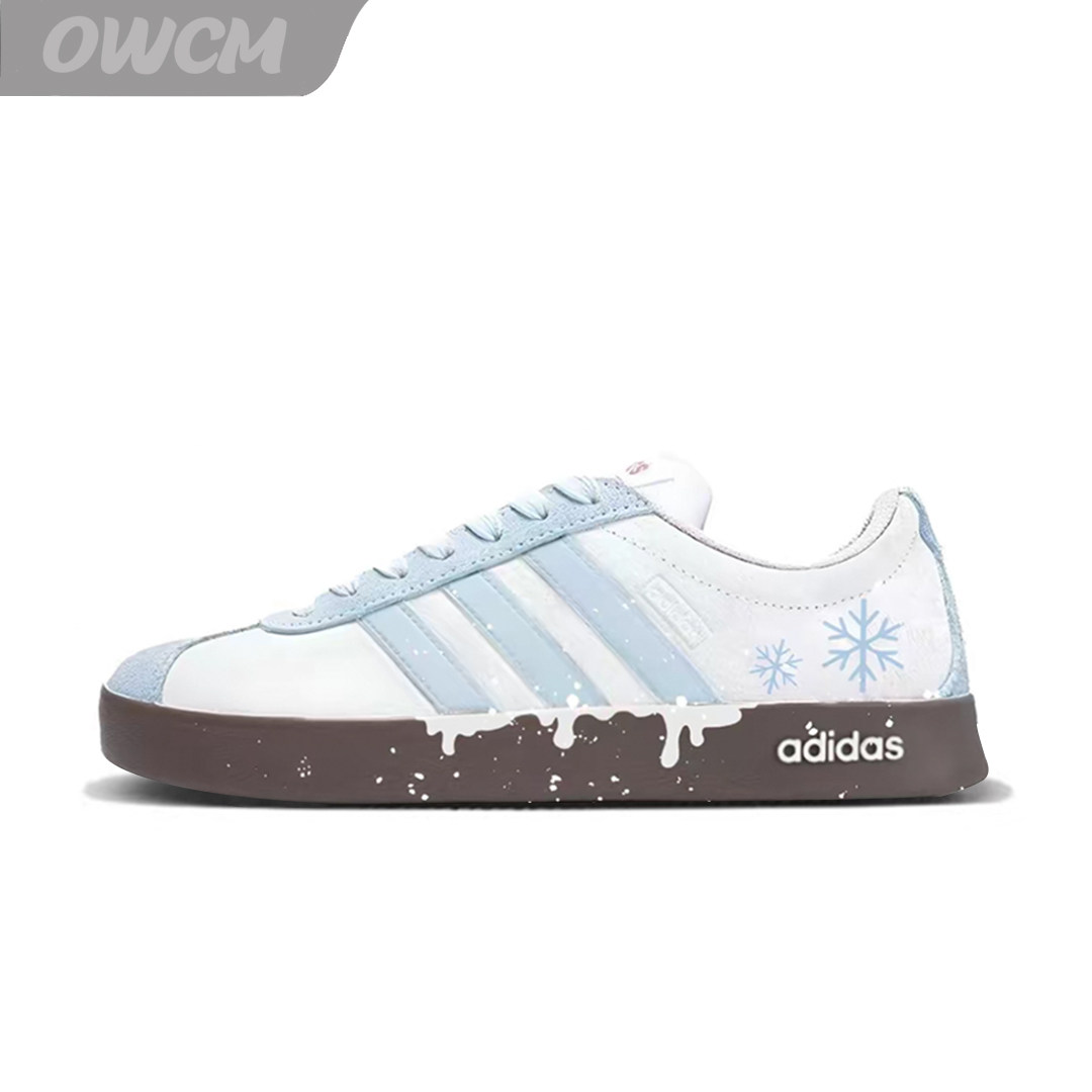 adidas VI Court冰蓝之吻氛围感小清新潮流休闲德训鞋男女定制鞋