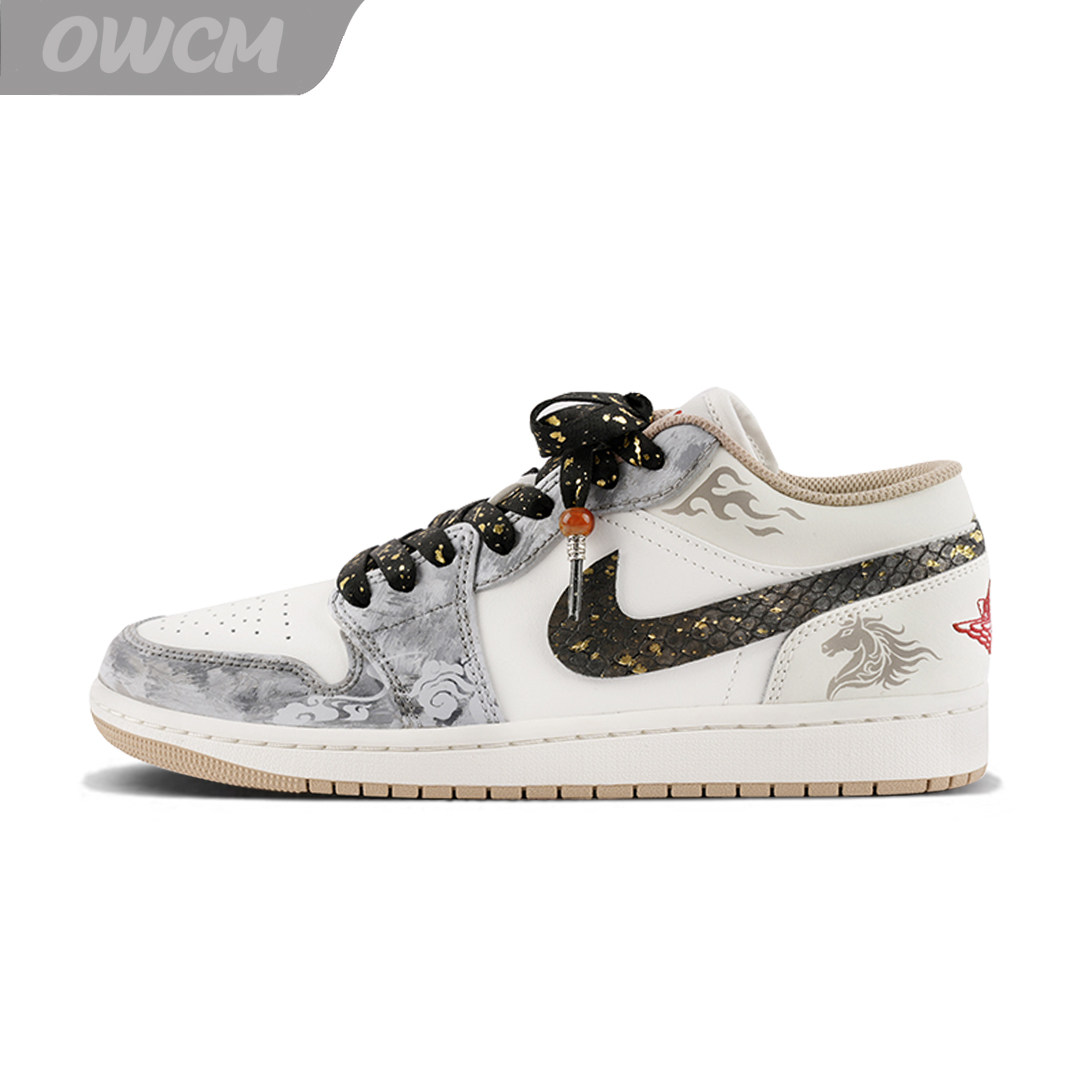 Air Jordan 1 AJ1 刀剑铁骑新中式马年低帮休闲板鞋男女鞋定制鞋