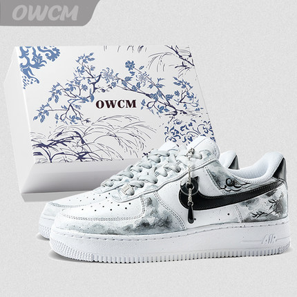 Nike Air Force 1 AF1无关风月水墨风低帮休闲板鞋男女鞋定制鞋
