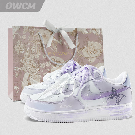 耐克Nike Air Force 1 AF1空军一号幻夜蝶影休闲板鞋女子定制鞋