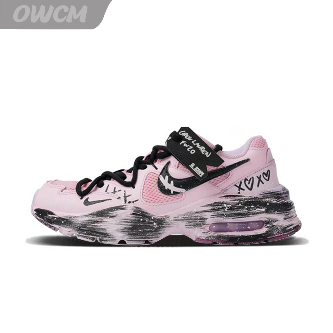 Nike Air Max Fusion 桃雾漫漫增高厚底脏脏跑步鞋女子定制球鞋