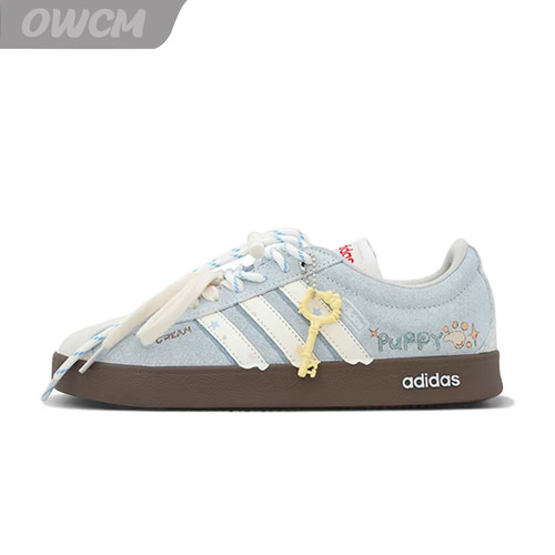 adidas VI Court海滨夏日 时尚潮流复古卡通涂鸦男女德训定制鞋
