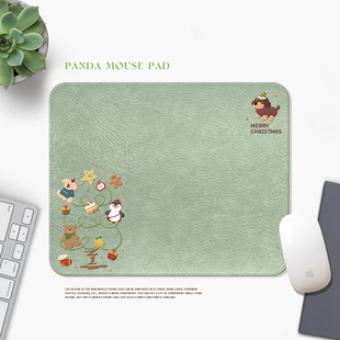 圣诞鼠标垫女生小号轻奢高级感鼠标垫子办公工位桌垫绿色宿舍学习