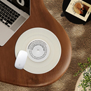 唱片鼠标垫小号女生电脑办公桌垫高颜值圆形创意鼠标垫子白色简约