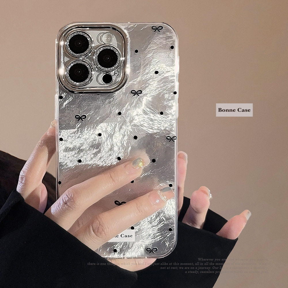 桔子猫ins蝴蝶结手机壳适用16ProMax高级感苹果15pro镜头膜iphone13冰川纹12冷淡风11软边硬壳x/xs气质14小众