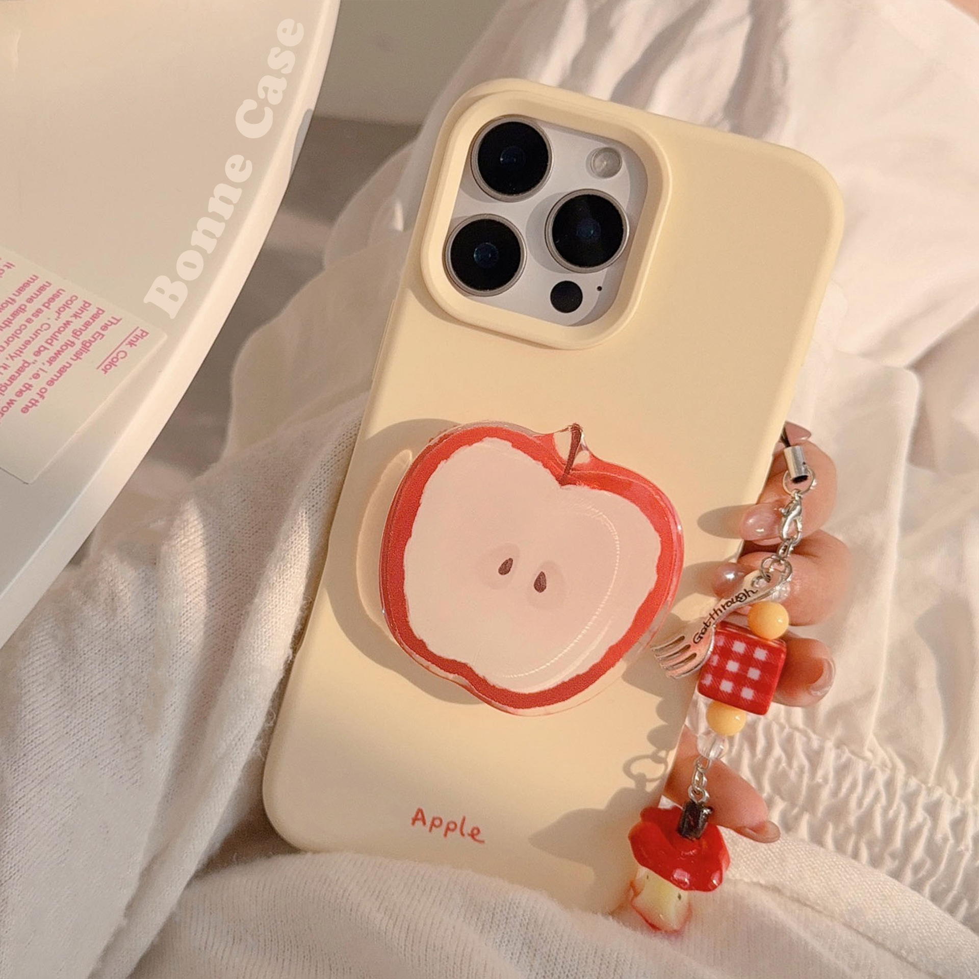 日韩ins小众夏日苹果气囊支架适用苹果15手机壳iPhone16Promax新款14防摔13pro硅胶12可爱挂件11女款por创意
