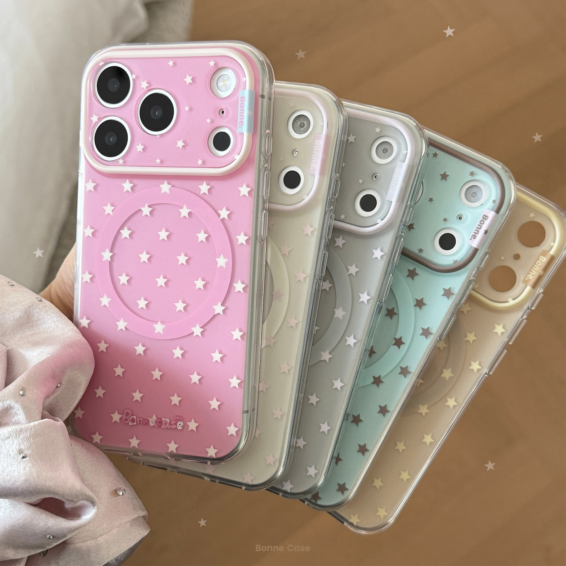 桔子猫韩系ins彩色星星适用于iPhone18promax新款手机壳18Pro双层磁吸15简约苹果17Max爆款女16Pro情侣手机壳
