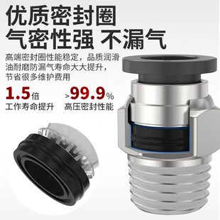 01气动螺纹直通PC8 02电磁阀气缸 M5快速快插PC6 热销气管接头PC4