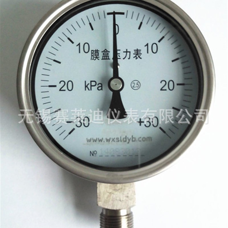 热销不锈钢膜盒压力表 YE-100BF 不锈钢微压表 膜盒式压力表100
