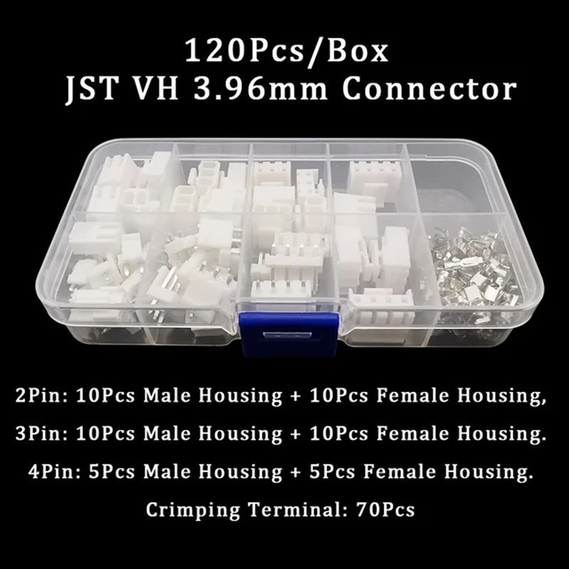 热销120PCS JST 连接器VH3.96间距2p3p4p公头+母头对插接线端子