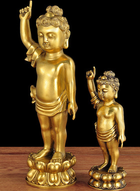 热销黄铜太子佛摆件浴佛沐浴灌佛释迦牟尼佛像铜像佛堂寺庙供奉工