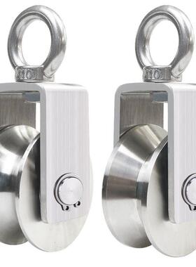 热销304不锈钢滑轮吊环组钢丝绳v型轴承轨道轮起重定滑轮配件u型