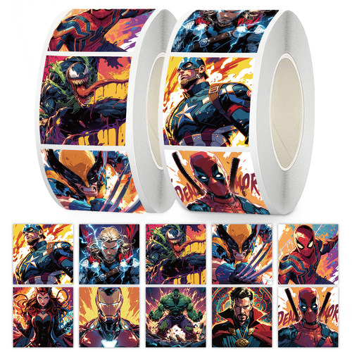 1000贴Superman英雄人物卷卷贴精美炫酷钢铁侠创意装饰手账贴纸