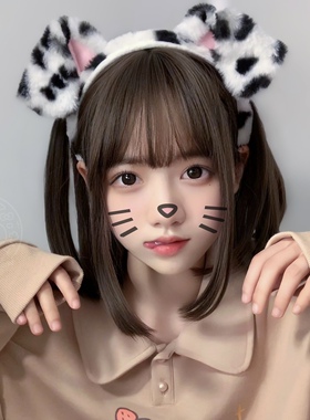 猫猫祟祟～斑点狗趴耳狗发箍毛绒可爱洗脸发箍软妹小动物头饰