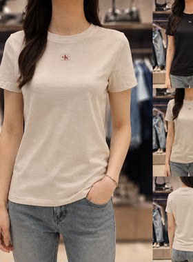 CK JEANS韩国代购26春47F227G百搭韩版女士时尚修身短袖休闲T恤