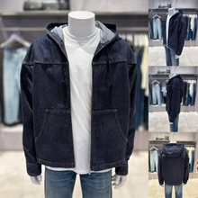 CK JEANS 韩国直邮代购25秋4RD715G男美式复古棉拉链连帽牛仔外套