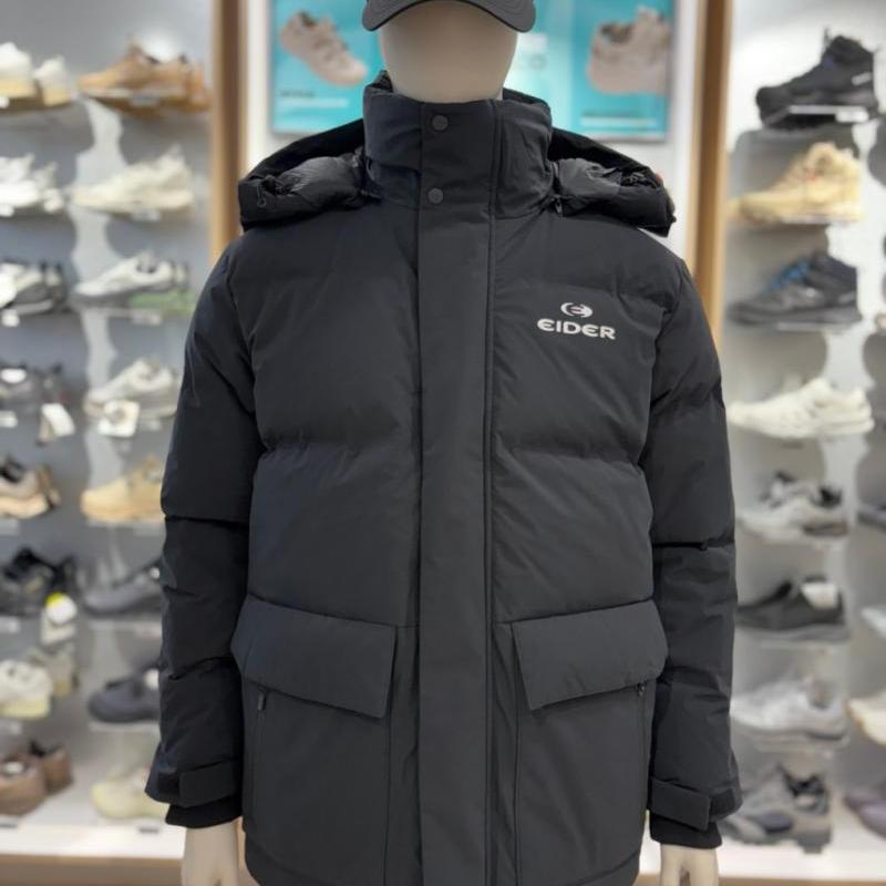 Eider 韩国代购直邮24秋冬男士鸭绒DMW24536连帽中长款羽绒服