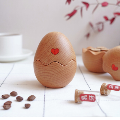 kk木作破壳日蛋胎毛乳牙脐带实木盒原创新生儿礼物戒指首饰盒收纳