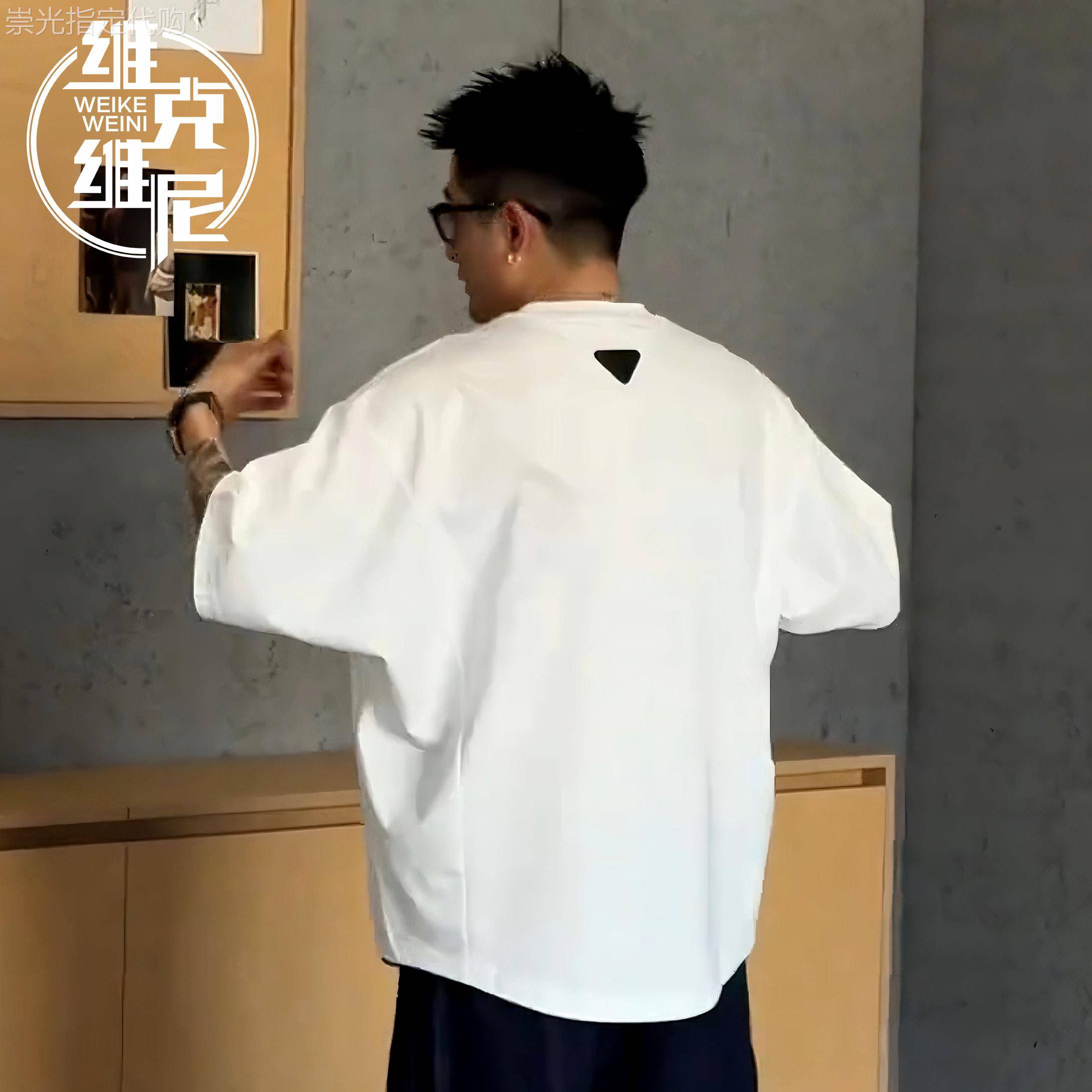 短袖T恤男士2026年夏季新款美式潮牌休闲帅气宽松百搭蝙蝠袖上衣
