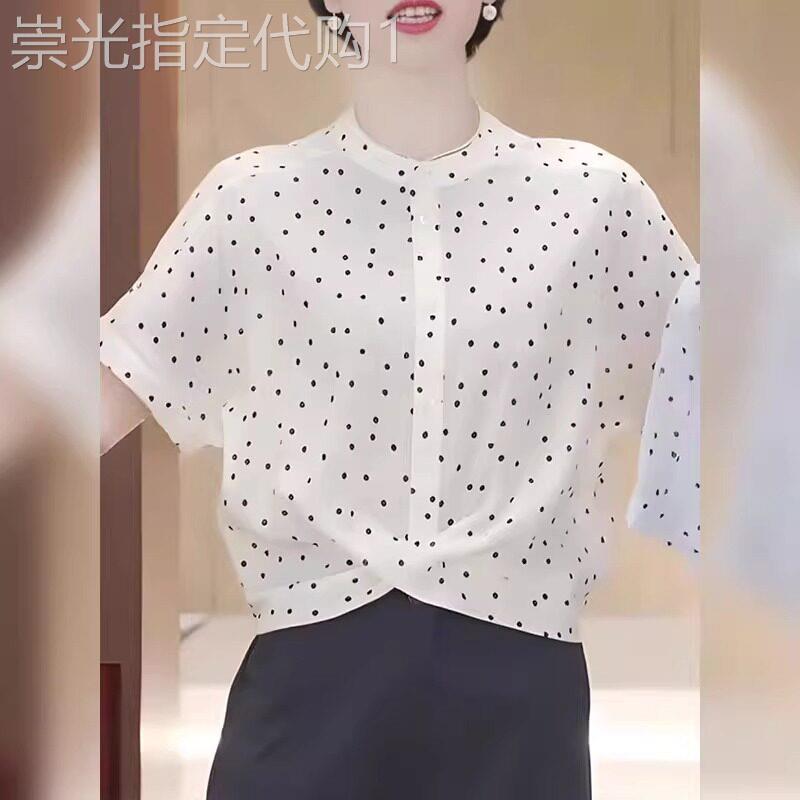 通勤雪纺衬衫别致2026夏季短袖上衣波点设计感休闲新款小衫套头女