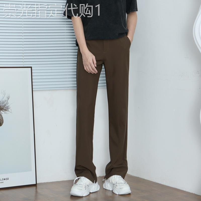 马吉拉西裤男士春秋季潮流垂坠感直筒宽松微喇裤子冬款阔腿休闲裤