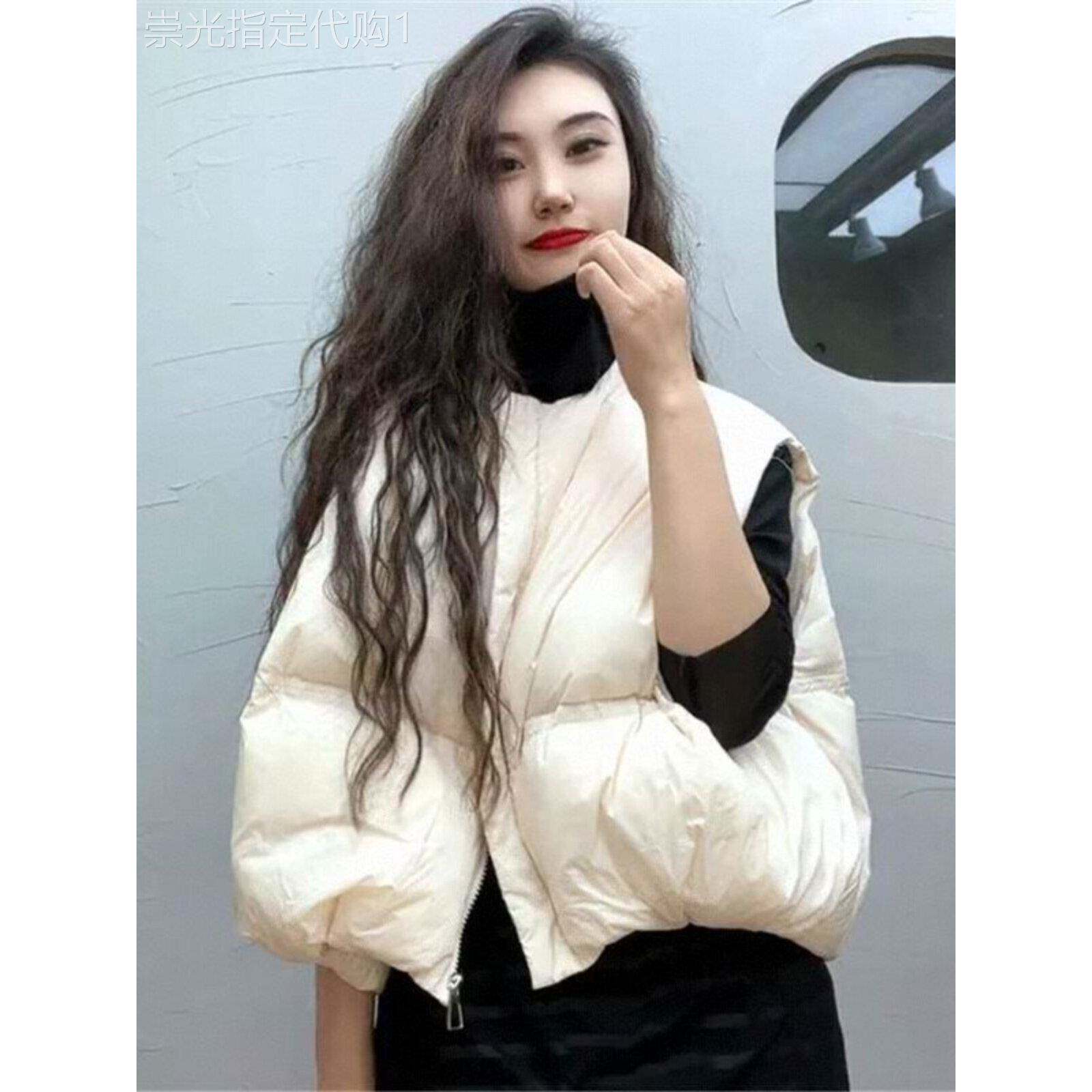 白色轻薄羽绒棉马甲女2025保暖秋冬欧货小个子外穿背心坎肩短外套