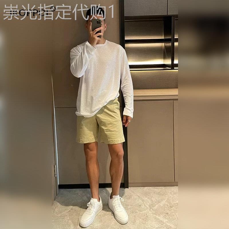 高端男士薄款冰丝棉麻长袖T恤2026夏季防晒皮肤衣垂感宽松罩衫