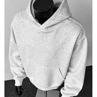 Home Daily~美式连帽卫衣男女解构廓形空气棉加绒加厚短款上衣男