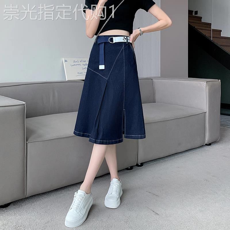 牛仔半身裙女夏中长版2026新款不规则气质大尺码高腰显瘦A字包臀