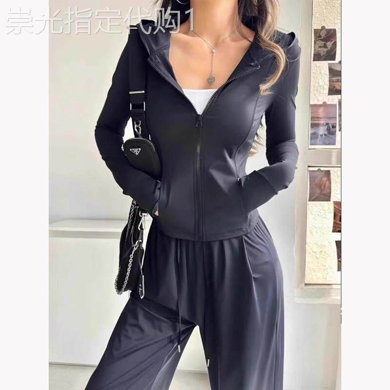 休闲 运动冰丝防晒套装女2025新款夏季薄款修身防晒衣小个子两件